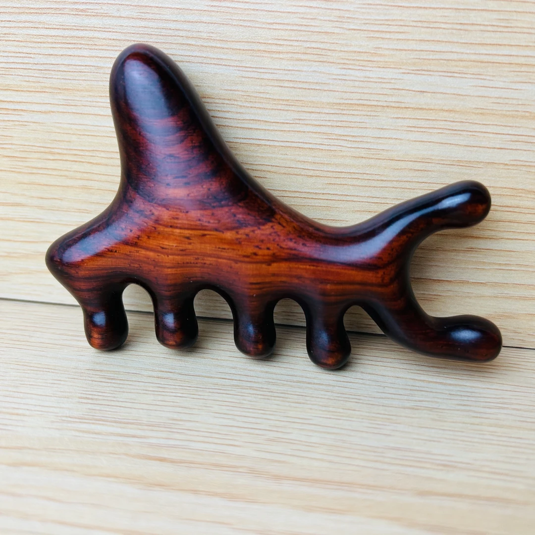 檀木加厚按摩梳怪兽型按摩梳