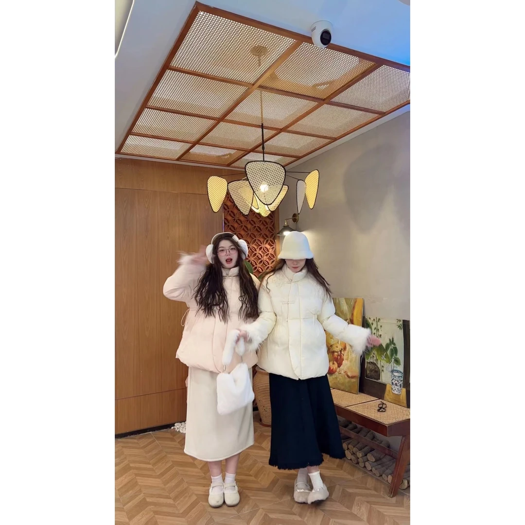 9493法式小香风棉服女短款冬季新款设计拼接长袖收腰加厚外套