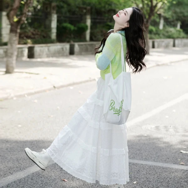 3153早秋多巴胺搭配茶系穿搭一整套清纯初恋奶甜别致绝美套装裙子