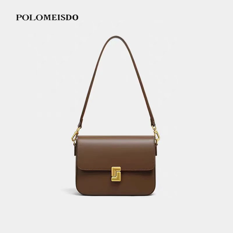英国POLOMEISDO/小众高级质感女豆腐包单肩斜挎腋下法棍包39046