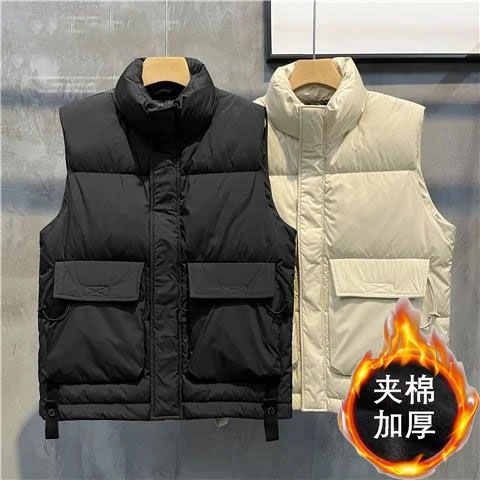 2023新款秋冬季保暖无袖马甲男潮牌宽松百搭立领坎肩保暖背心外套