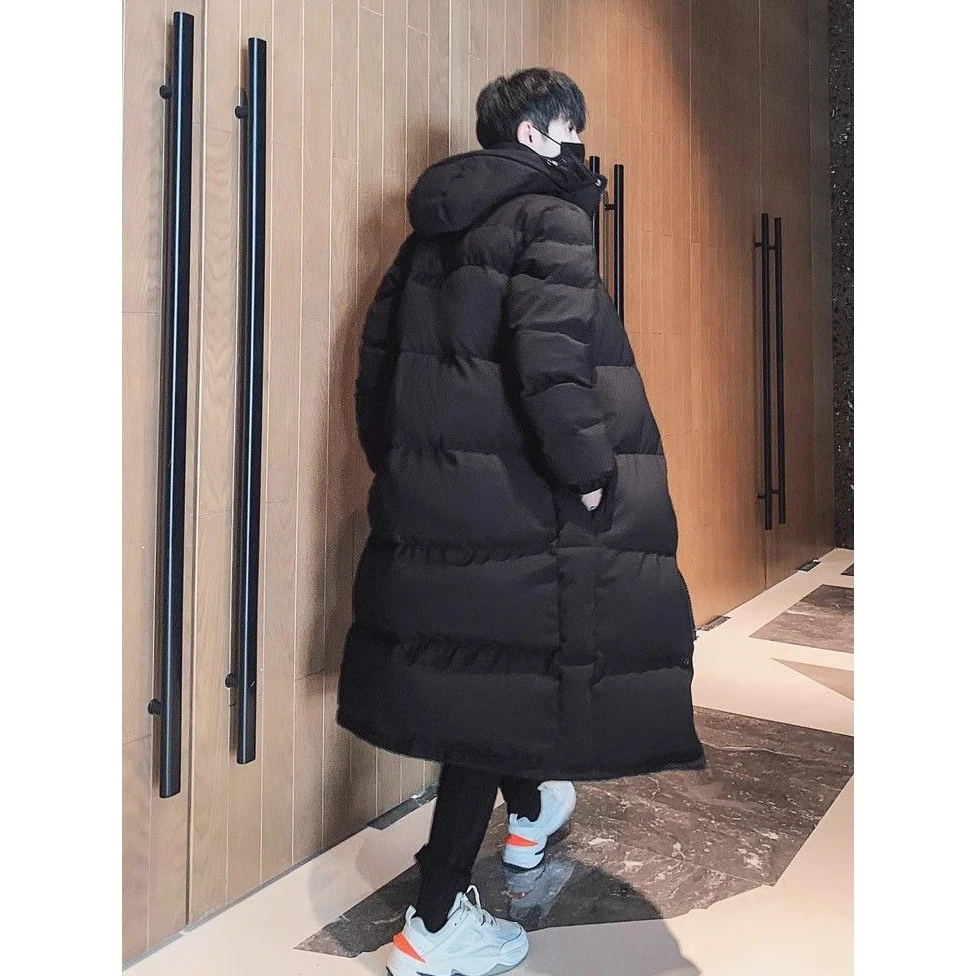 羽绒服男女超长款2023冬季新款韩版加长加厚过膝大码情侣中戏外套