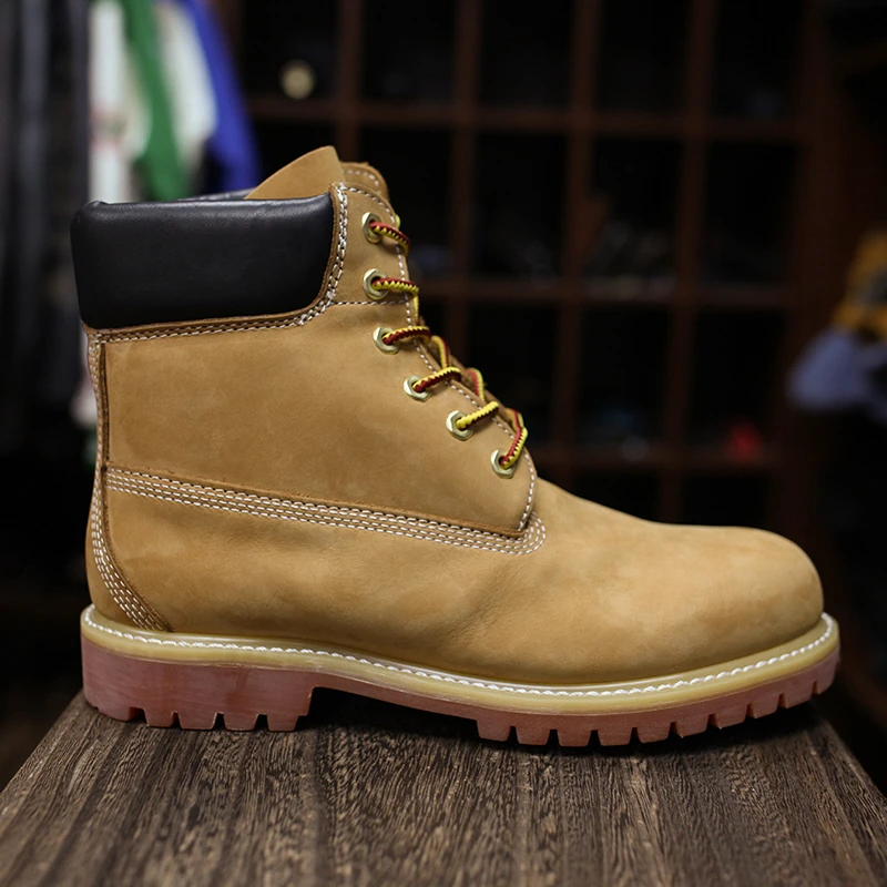 直播福利皮鞋大黄靴脏污走线不平