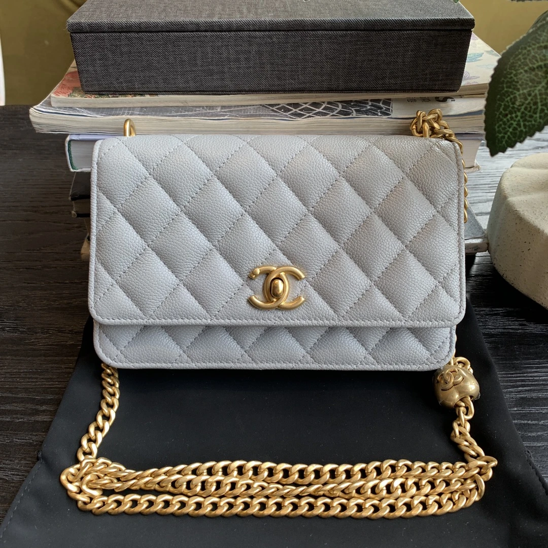 99新 Chanel/香奈儿 /爱心金球woc荔枝纹 芯片/sp20661