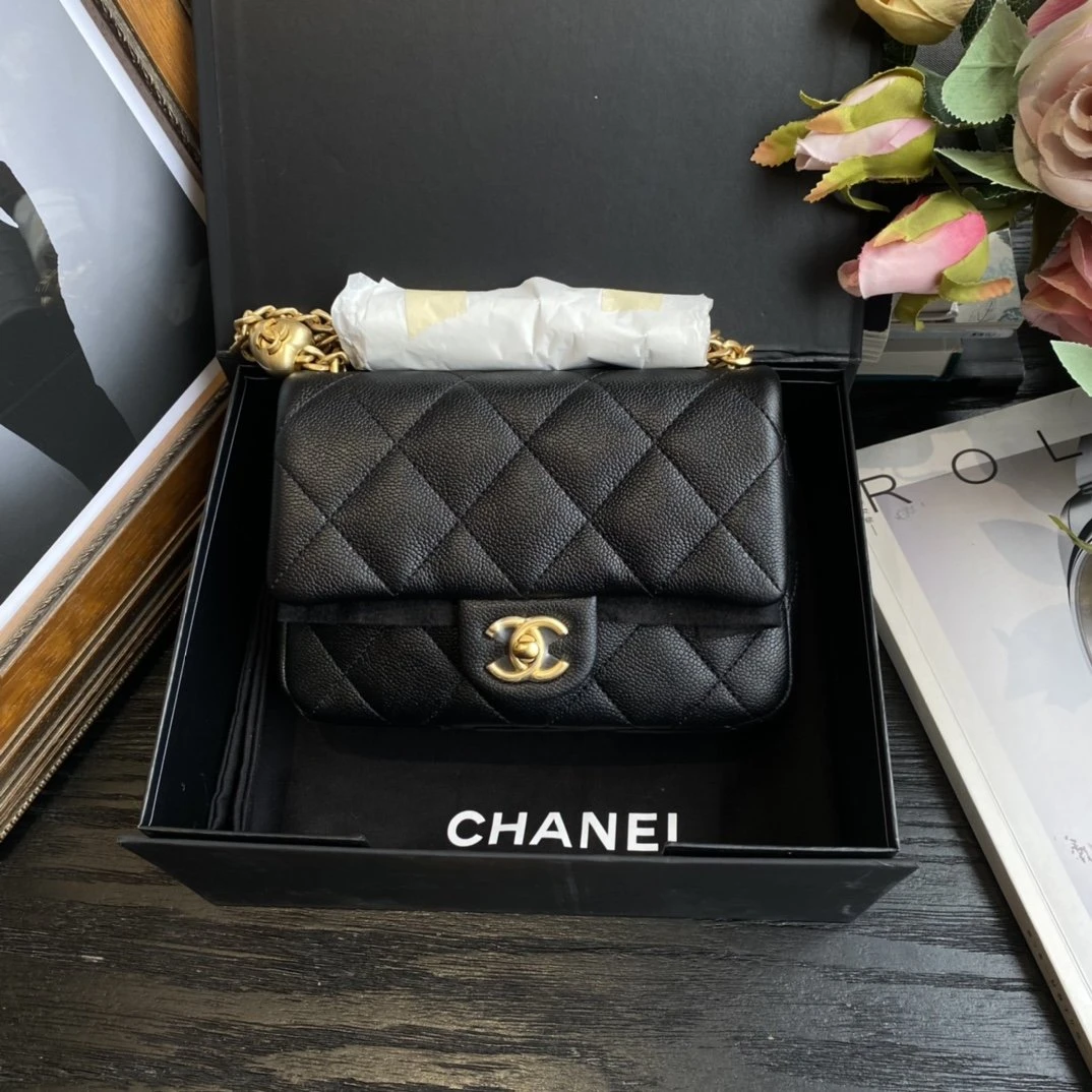 99新 Chanel/香奈儿  爱心金球方胖子/中号/芯片款/闲置/sp18288