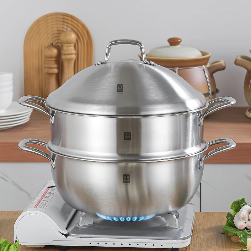 BOLIREN/铂力人新款汤蒸一体锅加厚微压大蒸锅