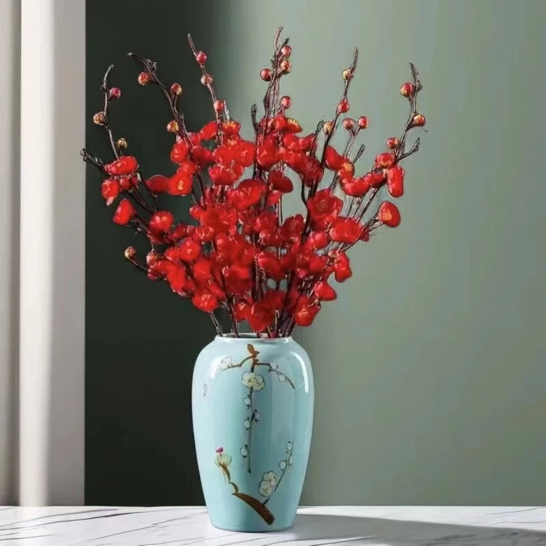 【春节开花】春节装饰干枝红梅好养新鲜遇水开花带花苞红梅花枝耐活