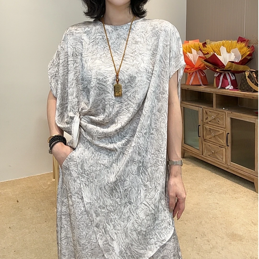 【微瑕疵-套装】【能接受再拍】【随机】气质短袖大码两件套套装-7211#