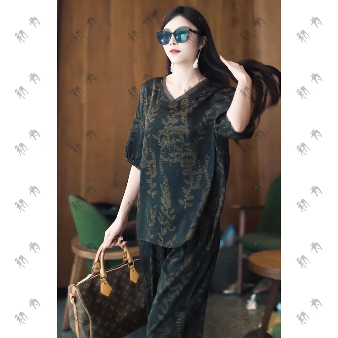 高奢严选丨芳龄丨夏季新款时尚气质时髦显瘦短袖套装-3123#