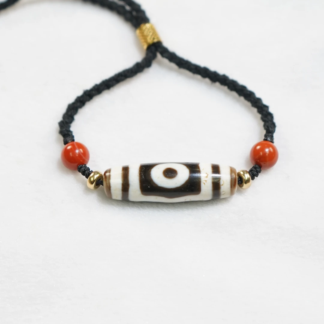 宝盖三眼珠珠玛瑙项链