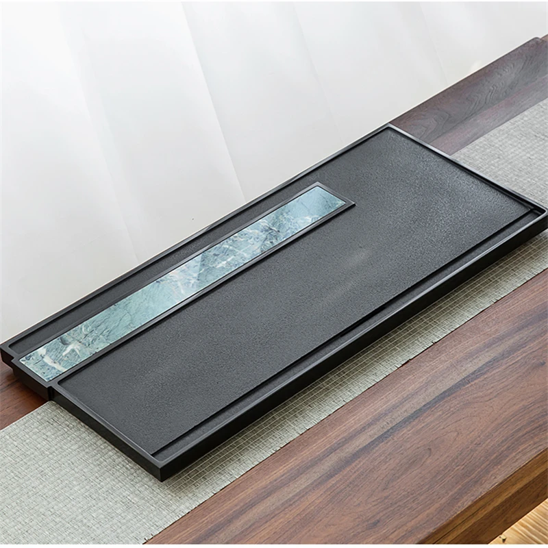 乌金石茶具家用小茶台沥水桌面轻奢现代高级感电木排水办公用茶盘