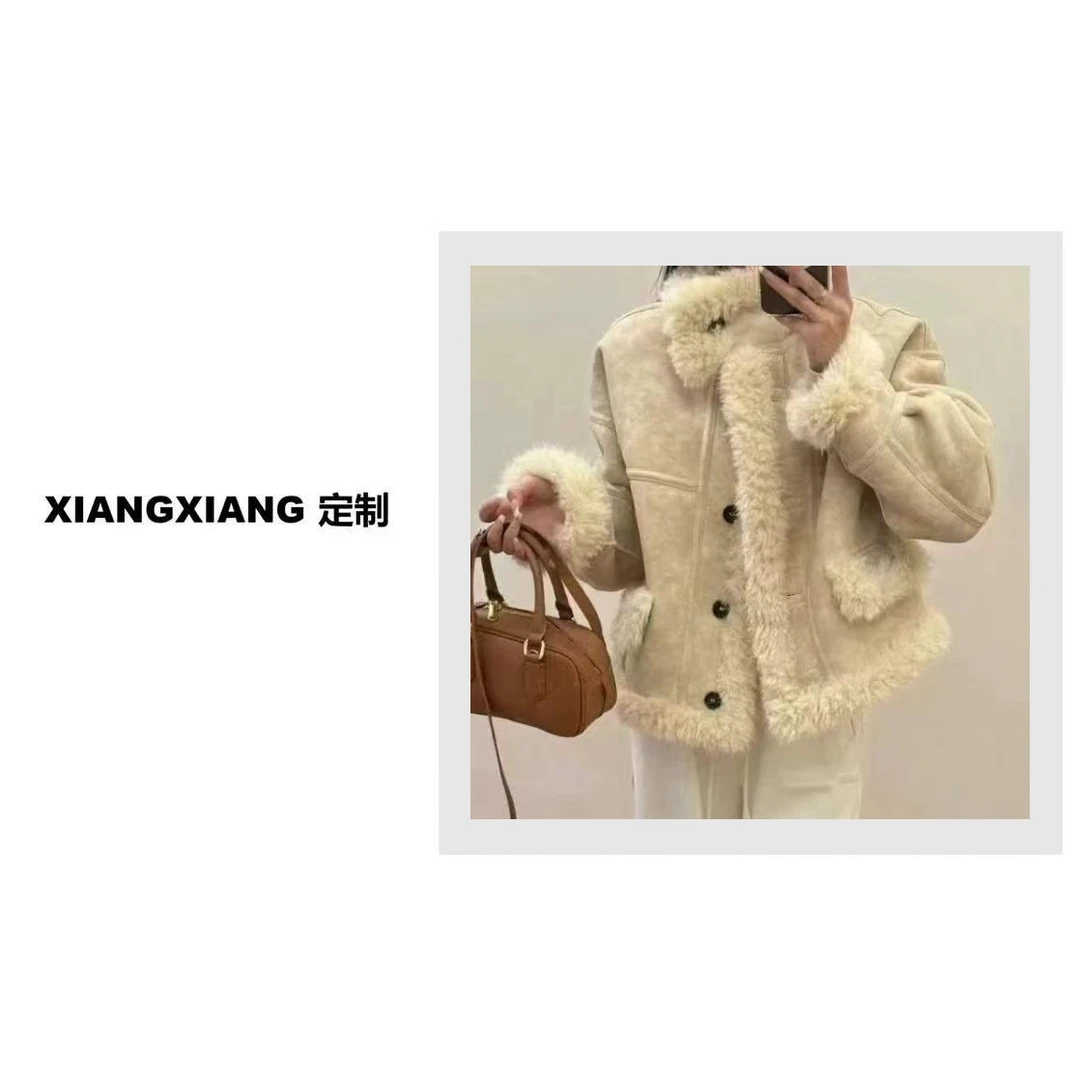香香老板娘定制双口袋毛毛外套#