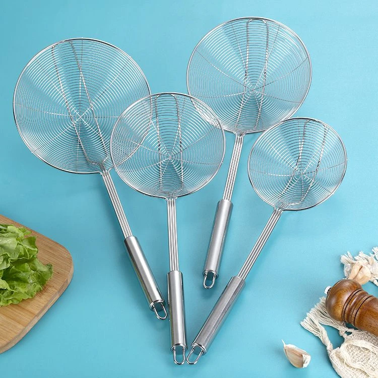 【新人价】加厚四线不锈钢漏勺家用捞面加固过滤网厨房油炸线漏笊篱