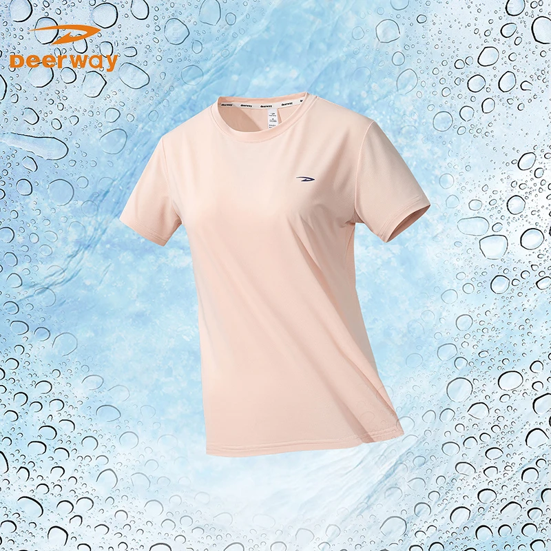 Deerway/德尔惠短袖女夏季健身T恤跑步运动瑜伽健身T恤高能感