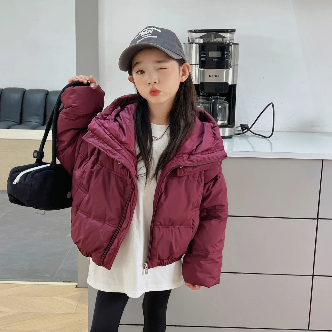 新国标白鸭绒年货双门襟短款女童羽绒服冬季连帽时尚保暖洋气