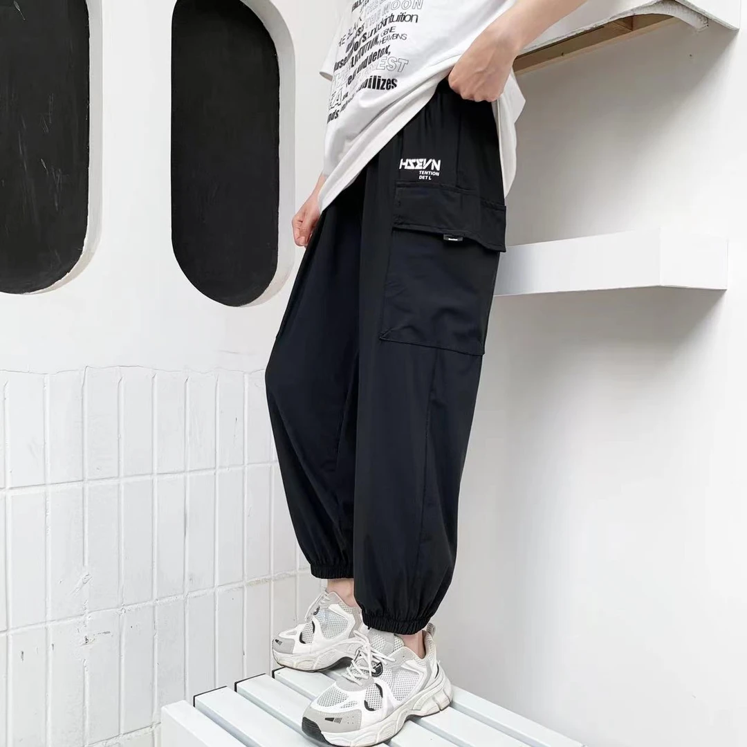 新款工装裤百搭青少年速干冰丝裤薄款夏季百搭休闲裤