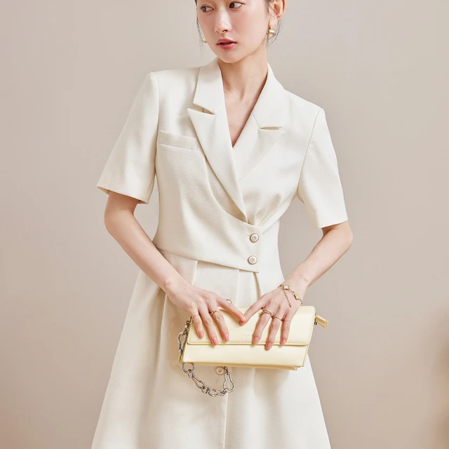 收腰显瘦气质女神范小香风西装裙轻奢时尚夏季法式小众名媛修身裙