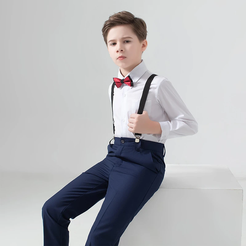 男童礼服钢琴演出服装表演幼儿园大合唱团背带裤朗诵小主持人西装