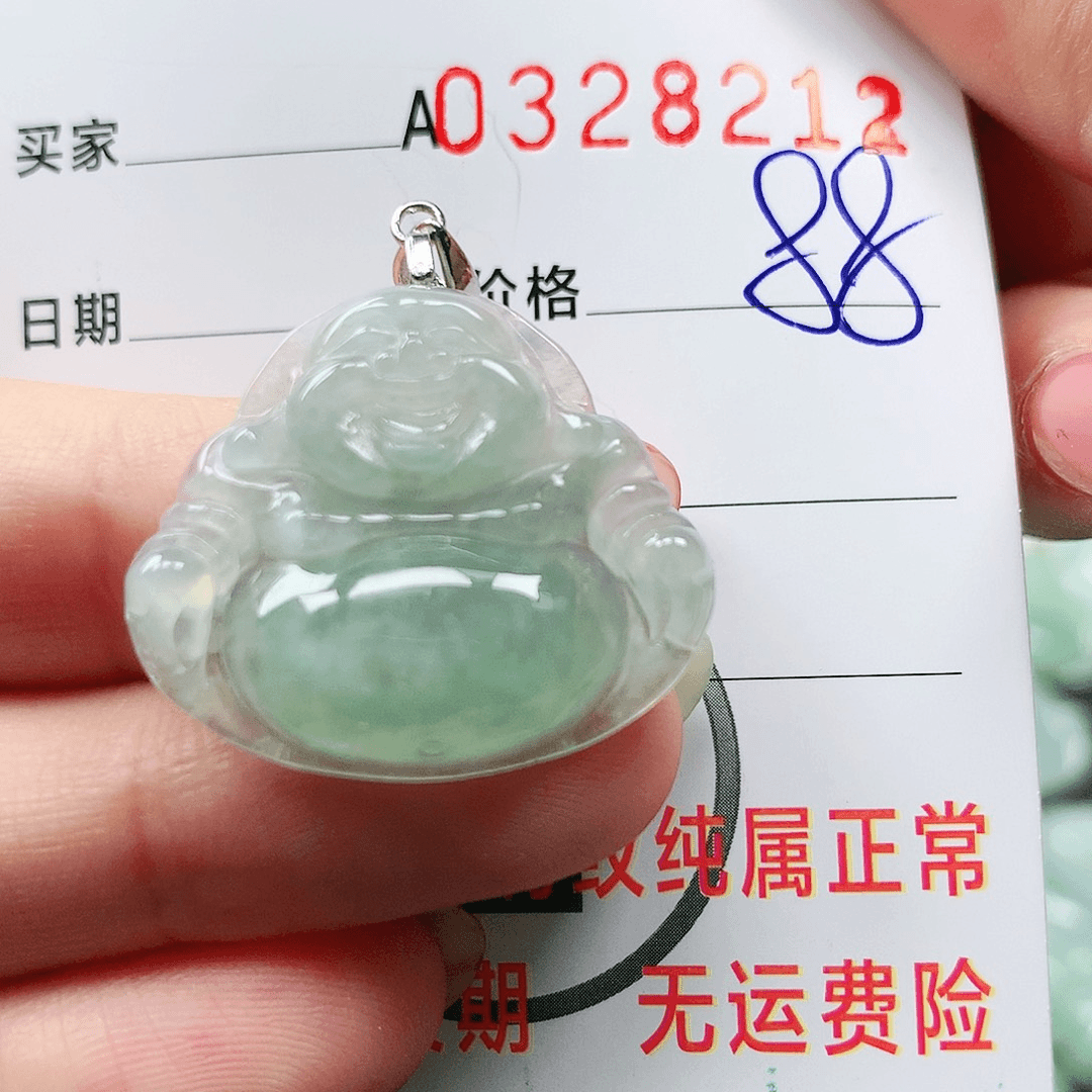 翡翠颈饰银S925镶嵌天然翡翠吊坠
