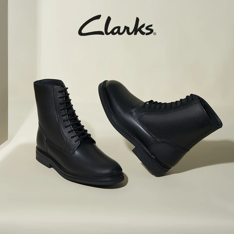 Clarks其乐男鞋工艺埃文系列简约质感高帮靴时尚百搭耐磨马丁靴