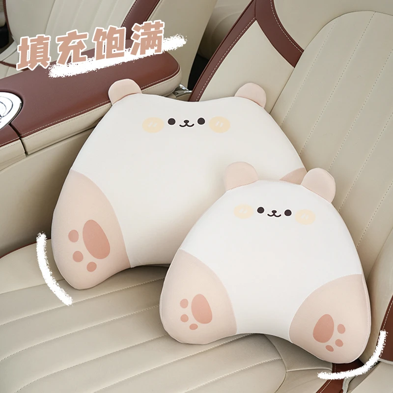 汽车记忆棉头枕护颈枕车内靠枕创意可爱车载枕头车用座椅腰靠新款