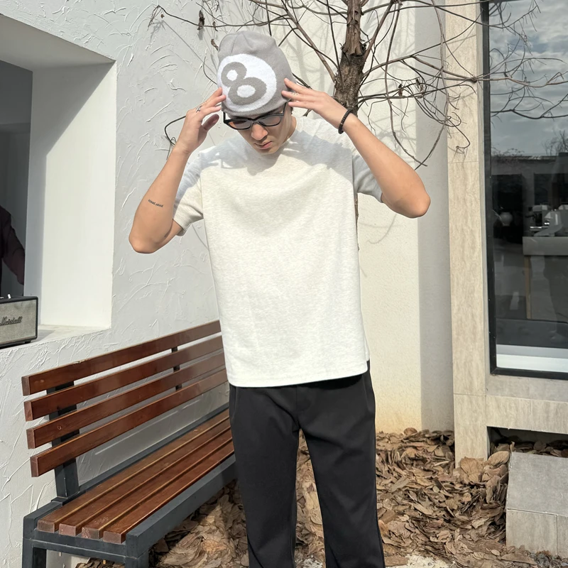 【纽先生】美式打底T恤小圆领口休闲时尚短袖cleanfit 百搭半袖T恤