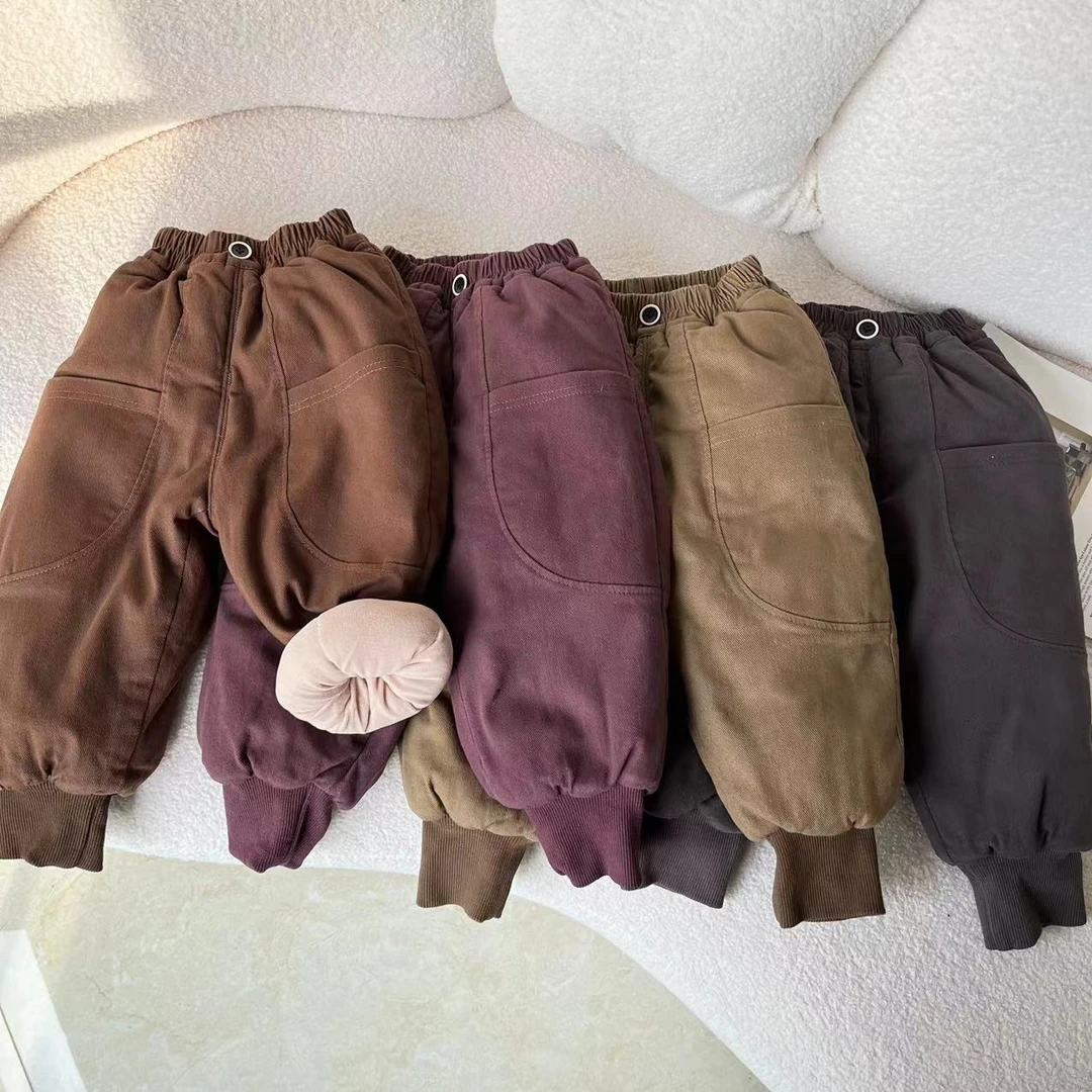 儿童厚棉裤冬季韩版加厚保暖休闲裤男童女童一条过冬灯笼版棉裤