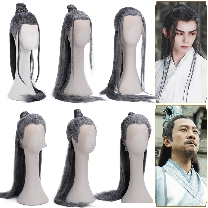多款古装汉服造型花白色假发头套古风影视剧组演出发套一体式百搭