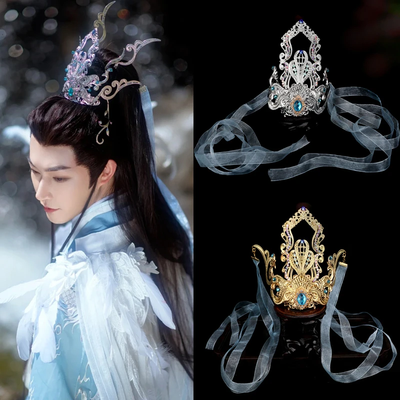 古装将军公子汉服演出古典发饰发簪影视剧组拍摄男女束发精品发冠