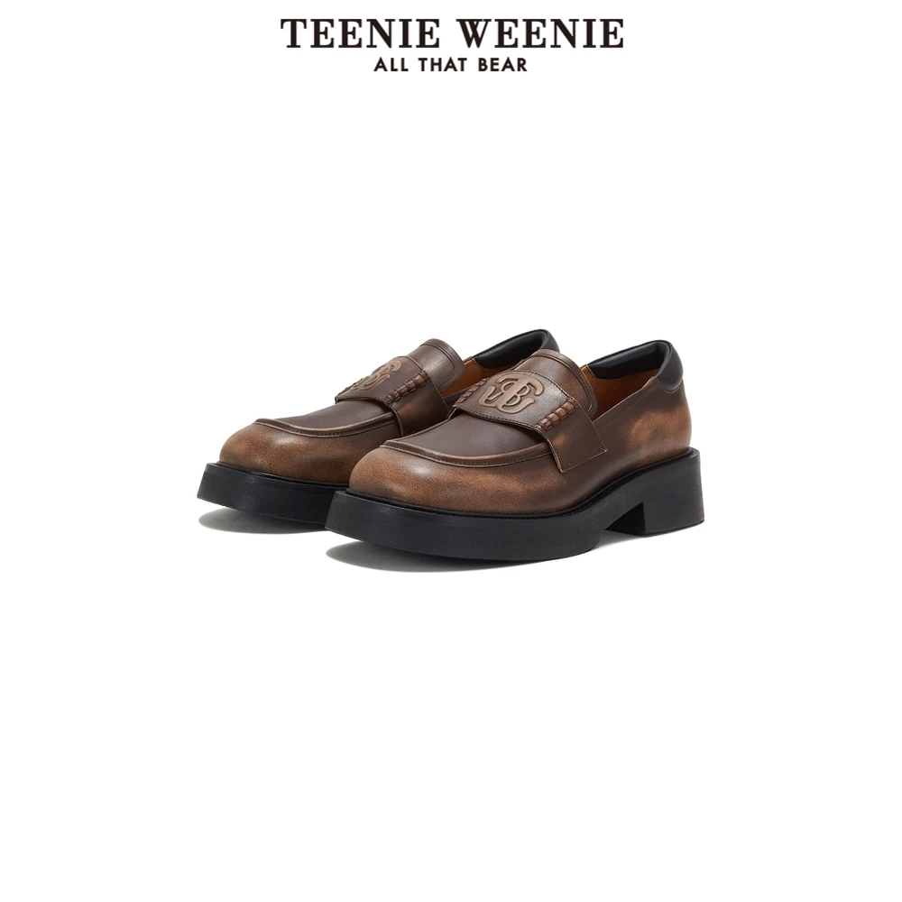 TeenieWeenie小熊23年秋冬新款复古乐福鞋时尚皮鞋TTAP23FV01A