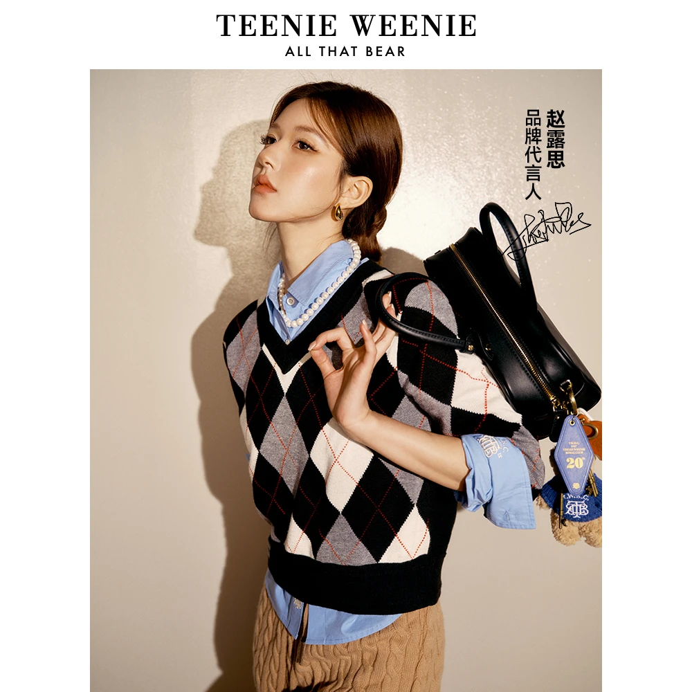 【赵露思同款】TeenieWeenie小熊衬衫高智感长袖衬衣女TTYW244903W