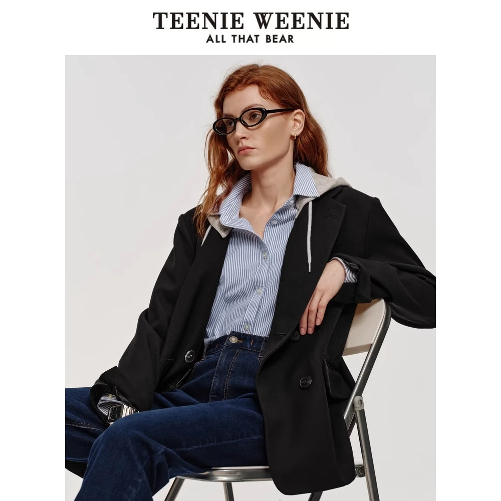 【达人专属】TeenieWeenie小熊24气质连帽西装外套女TTJK248904N