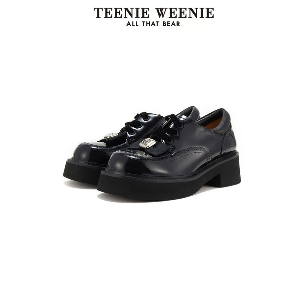 *<TeenieWeenie>小熊乐福鞋24蝴蝶结复古风小皮鞋女TTAP24F903F