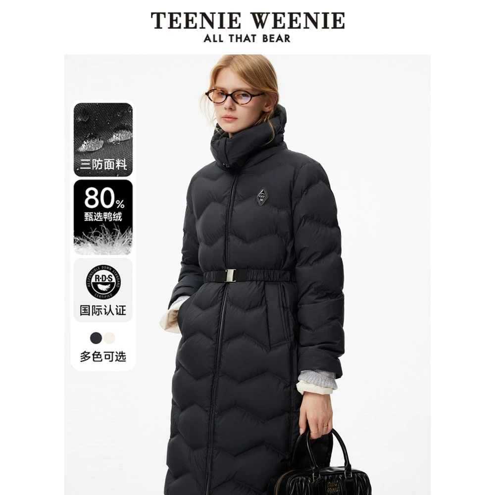 【三防】TeenieWeenie小熊羽绒服24腰带修身优雅外套女TTJD244V01W
