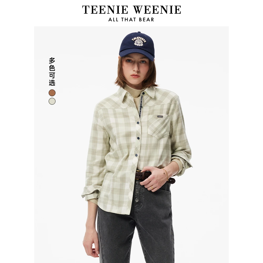 【达播专属】TeenieWeenie小熊衬衫24格纹舒适衬衣女TTYC244V01W