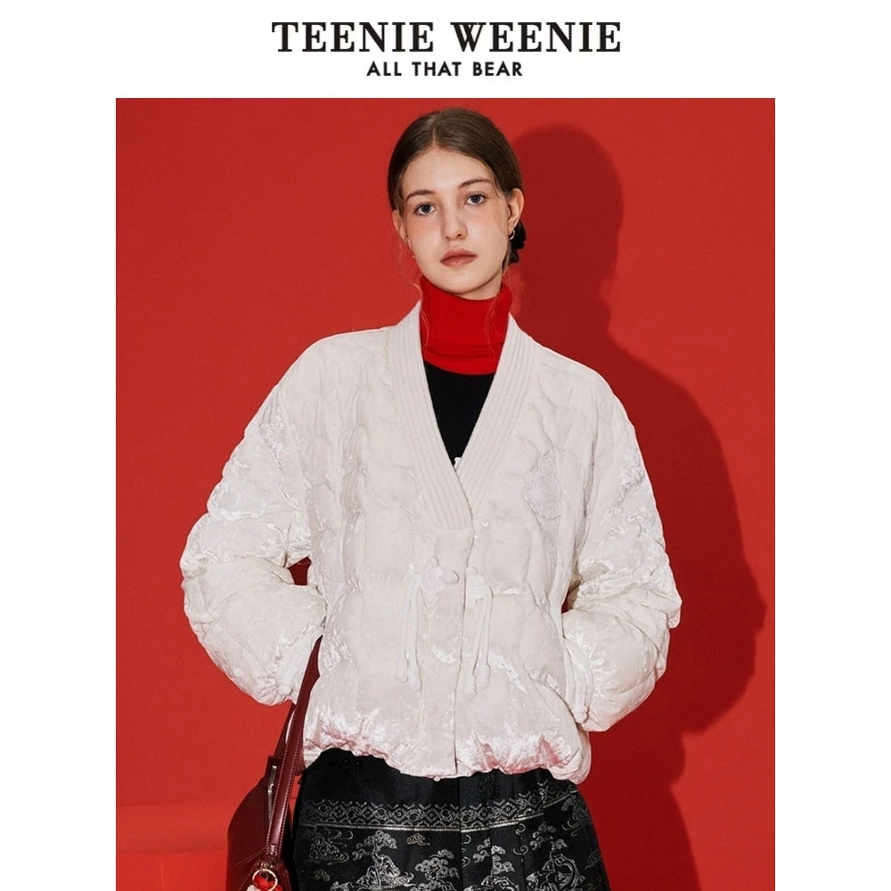 *【TW×南京云锦研究所】小熊女装25设计感盘扣羽绒服女TTJD251101L