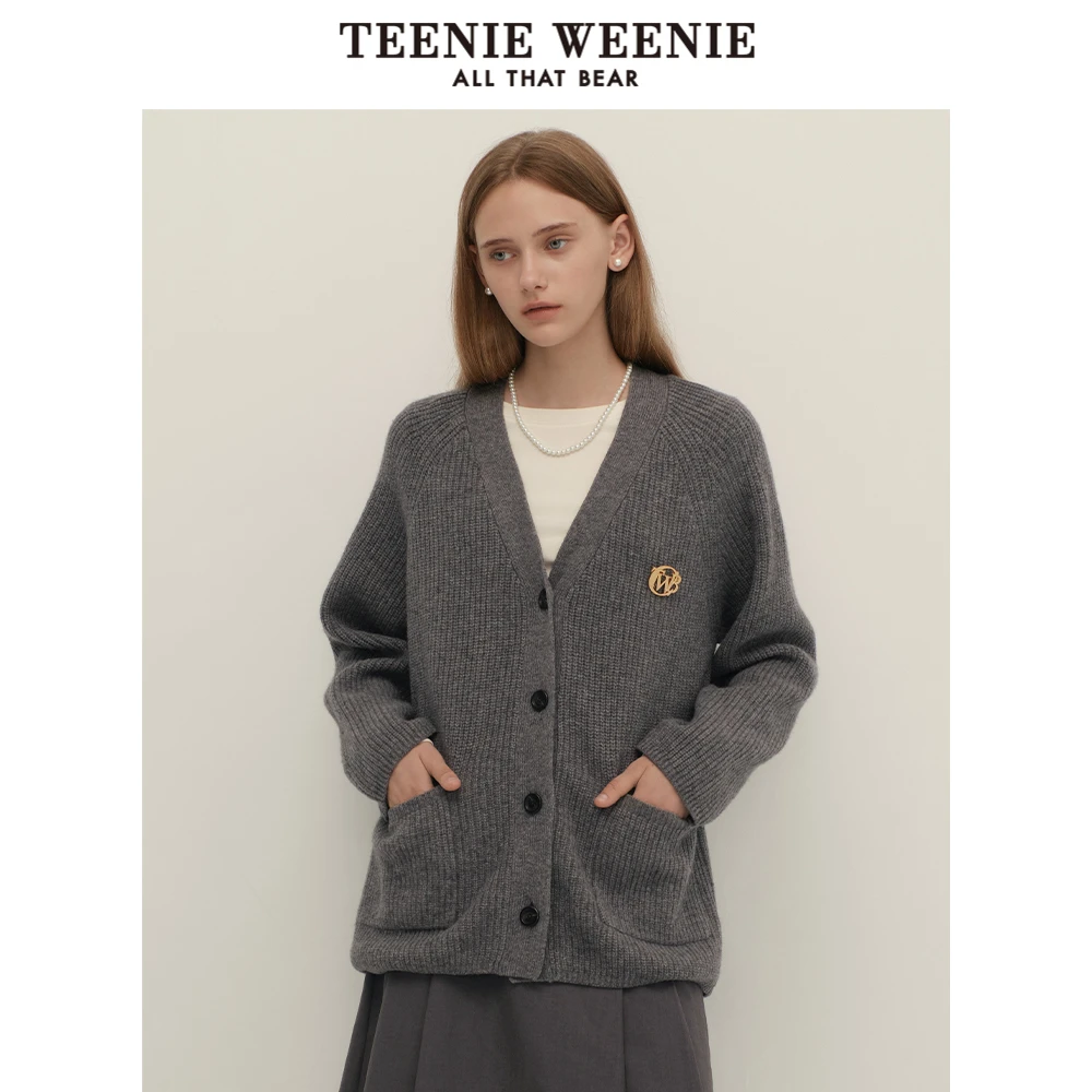 *【澳毛+牦牛绒混纺】TeenieWeenie小熊雅丹风针织开衫TTCK248C14N