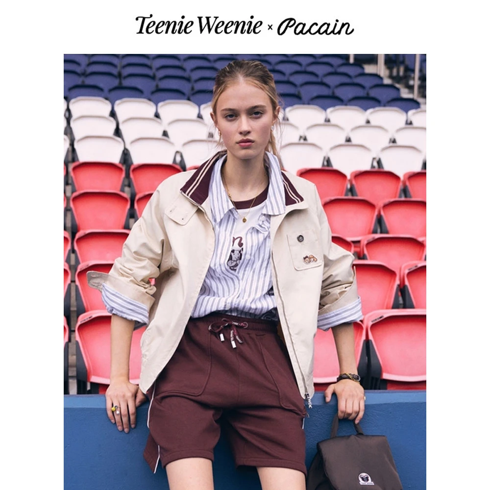 TeenieWeenie小熊&PACAIN联名24率性休闲夹克短外套女TTJJ243802L