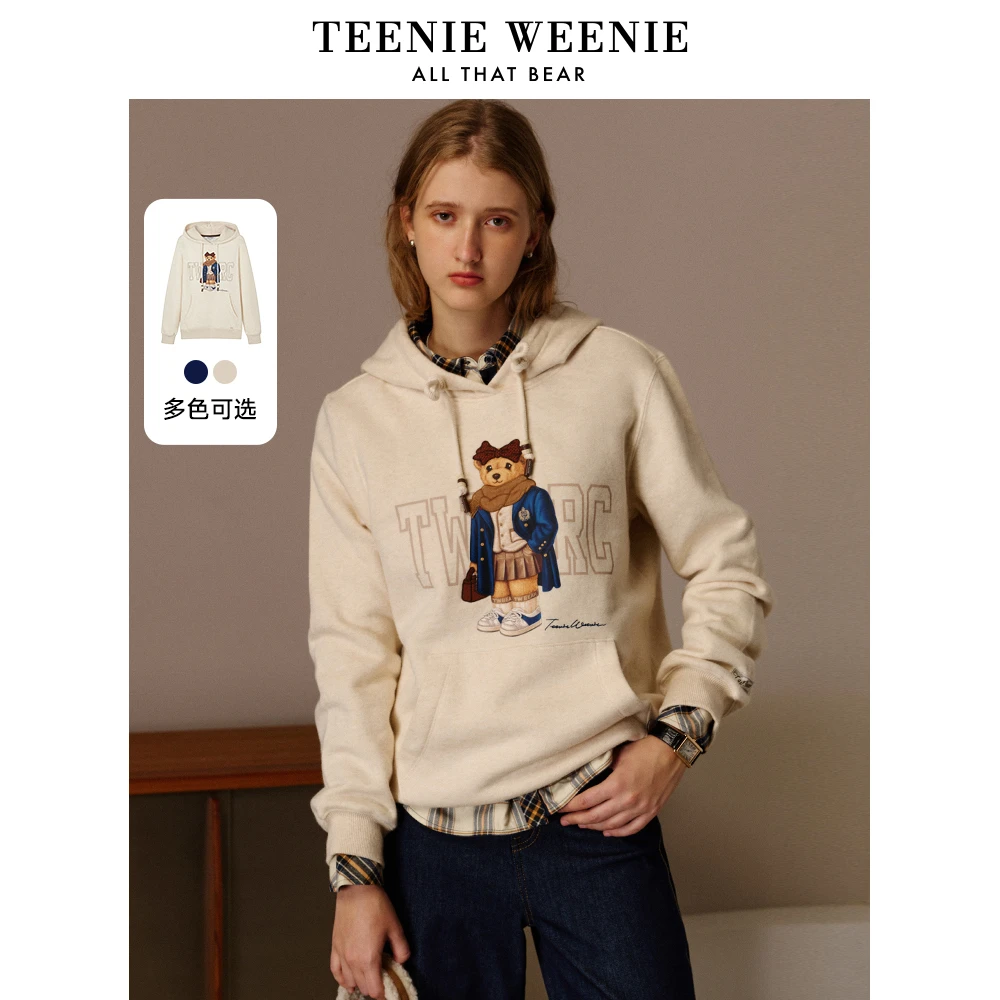 TeenieWeenie小熊2023年秋冬大熊基础连帽套头卫衣女TTMW234V01P