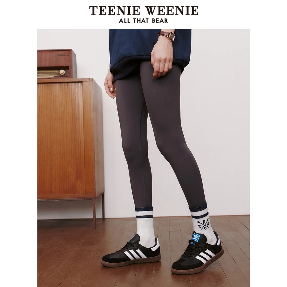 TeenieWeenie小熊23风感波粒高弹鲨鱼裤高腰瑜伽裤子TTTM236305H