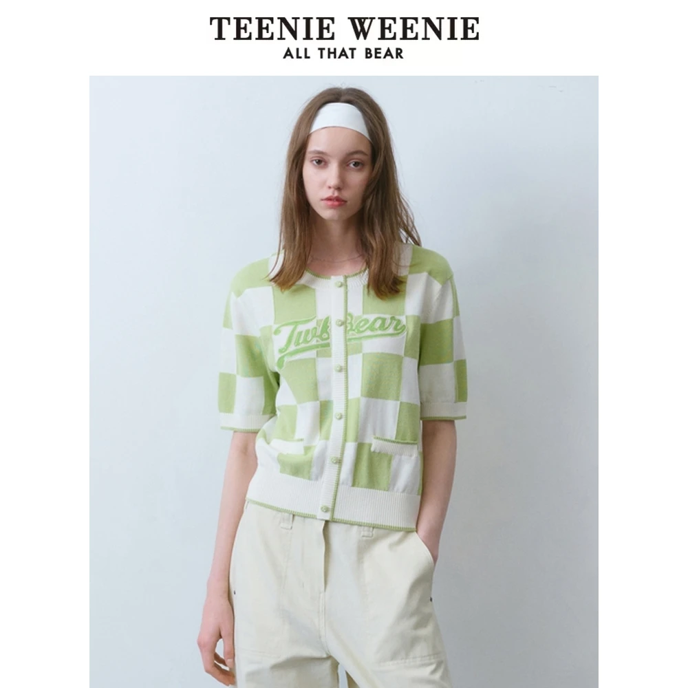 【达播专属】TeenieWeenie小熊女针织短袖薄款T恤多巴胺TTKW242302T