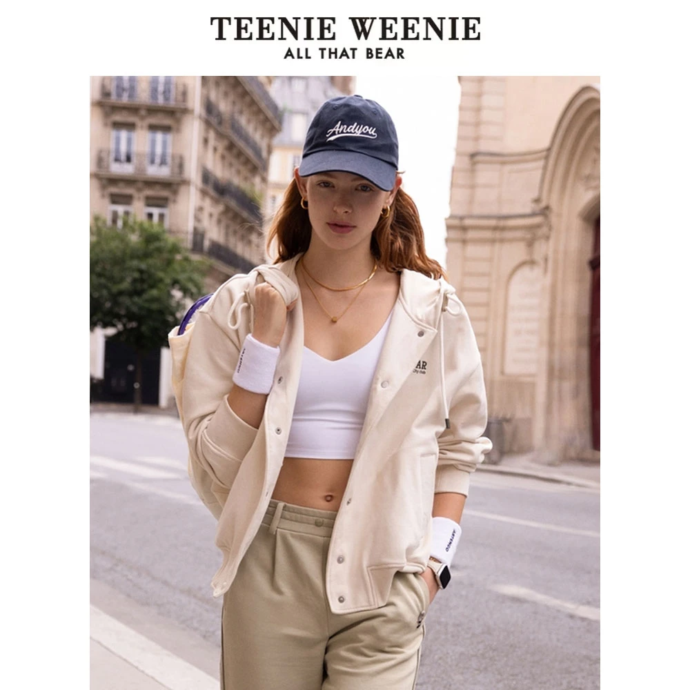 *TeenieWeenie小熊女装美式卫衣24连帽开衫卫衣外套TTMZ244908T