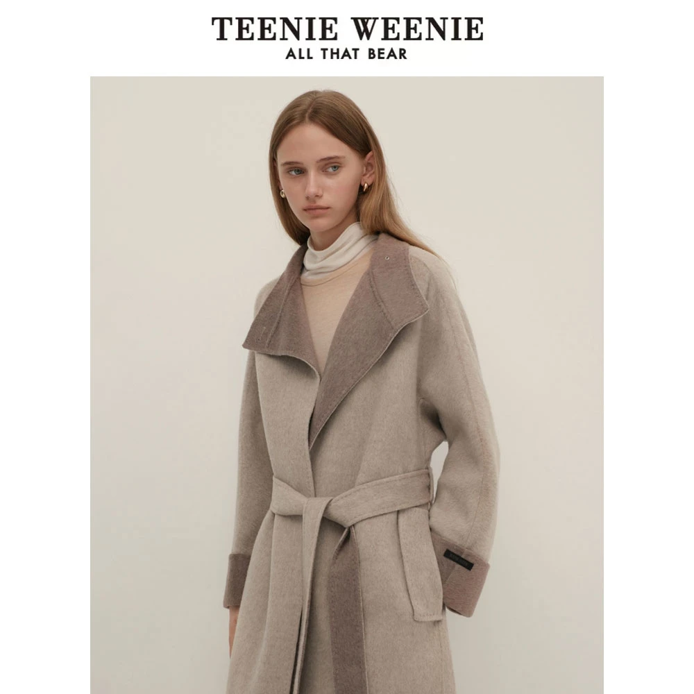 【澳毛】TeenieWeenie小熊24秋季雅丹风双面毛呢大衣女TTJW248C18I