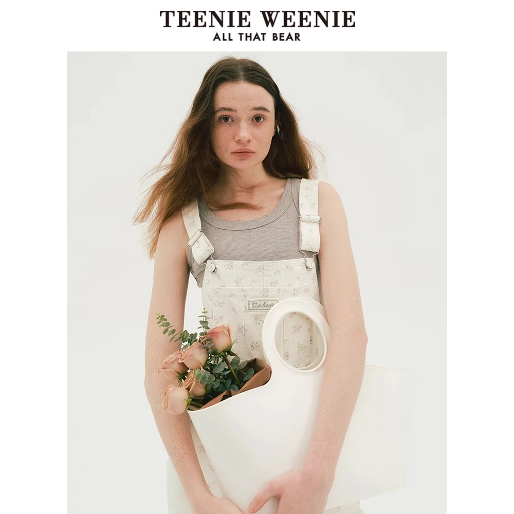 TeenieWeenie小熊24春游出行多巴胺牛仔背带阔腿长裤TTTJ246318N