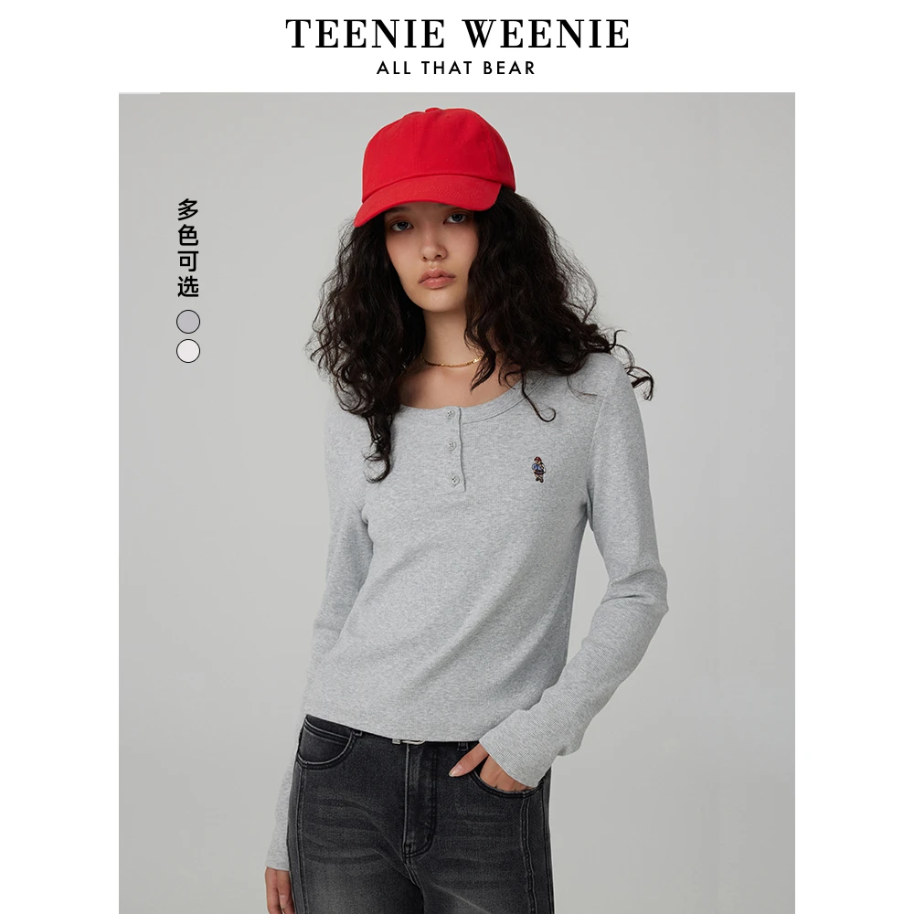 *TeenieWeenie小熊修身长袖T恤柔软舒适贴身打底衫女TTLA244901P