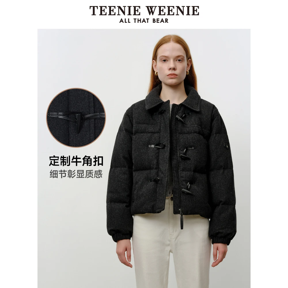 *TeenieWeenie小熊冬装新款短款好羽绒服绵羊毛外套TTJD248C18N