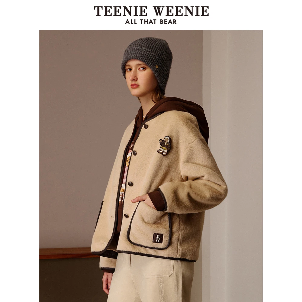TeenieWeenie小熊2023年冬新款citywarm仿水貂皮外套TTJU234V04T