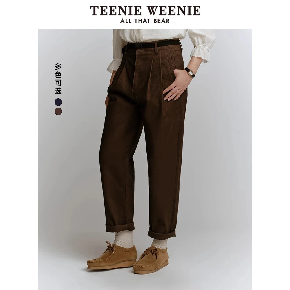 【达人专属】TeenieWeenie小熊女24年冬季百搭长裤TTTC248V14N