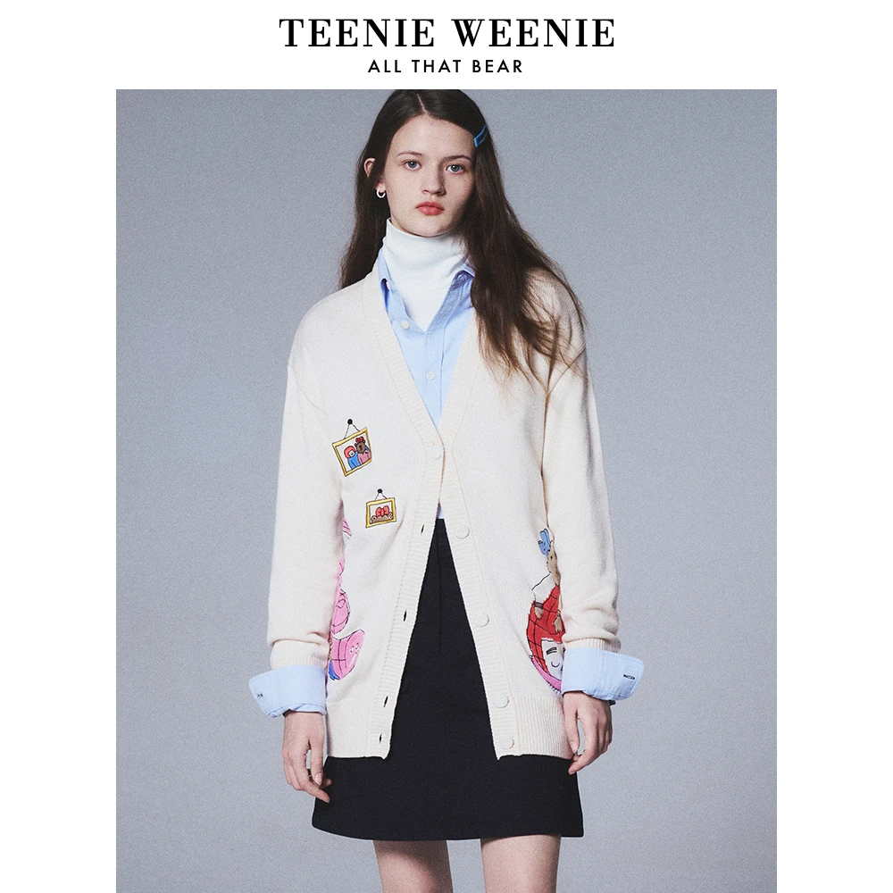 【达人专属】TeenieWeenie小熊学院针织开衫宽松外套TTCK241101L