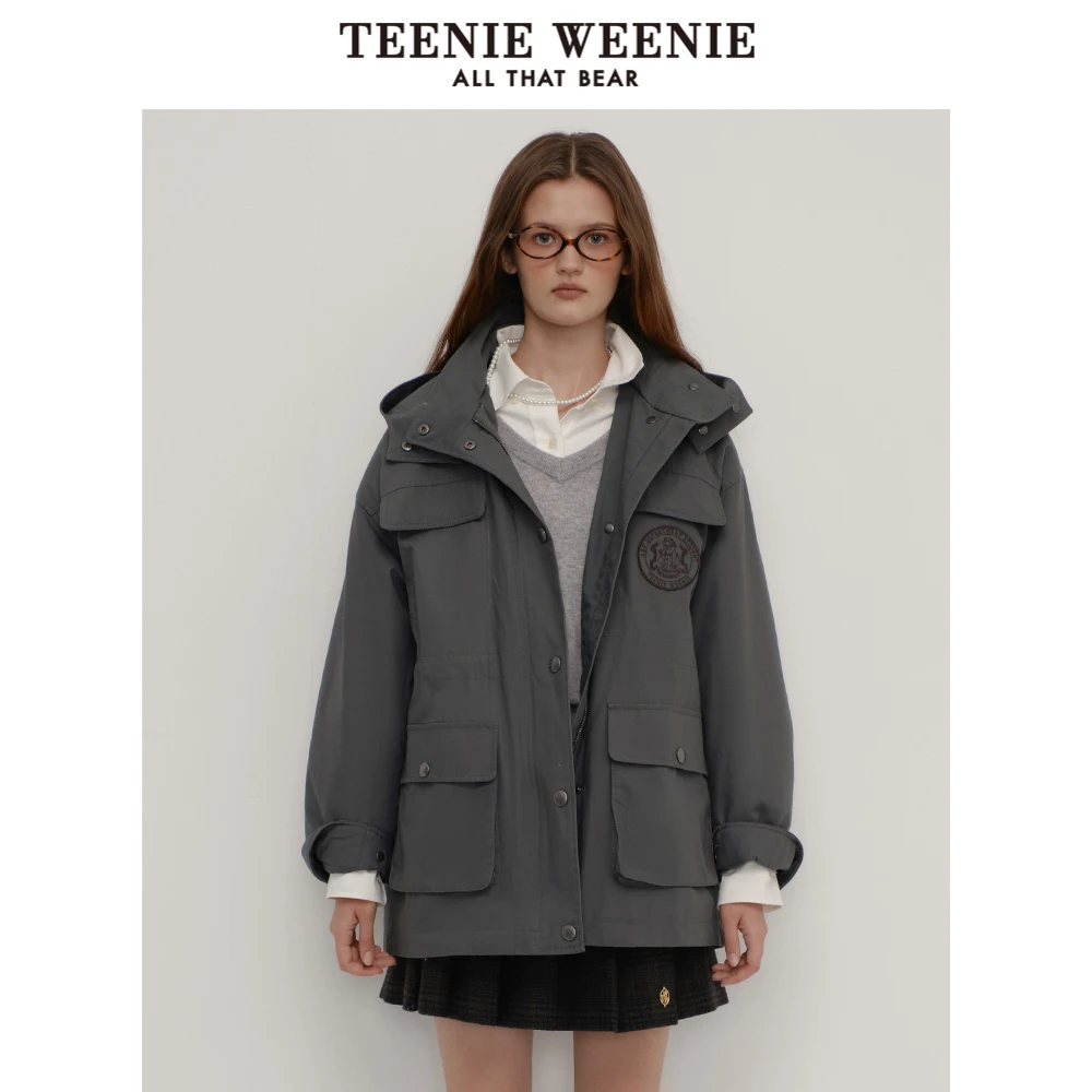 TeenieWeenie小熊24三合一两件套宽松中长款夹克外套TTJJ247802I
